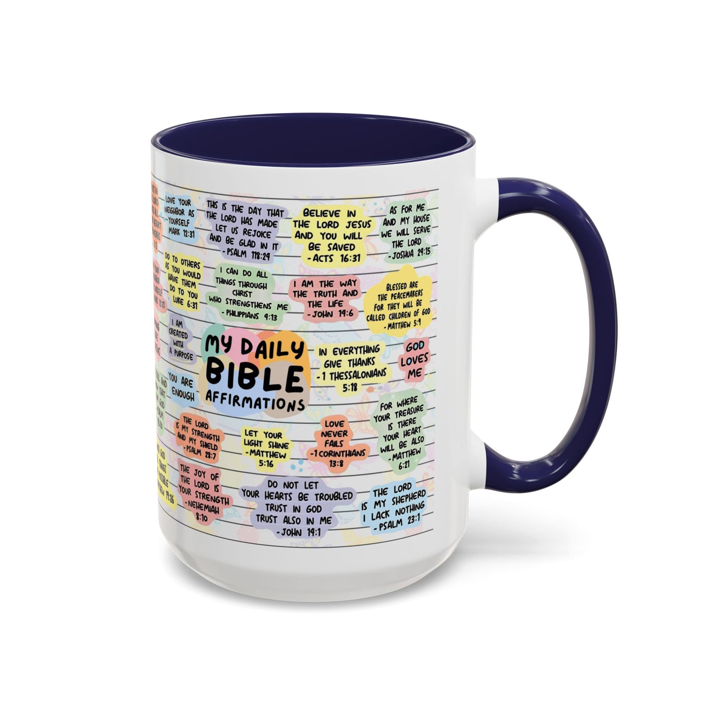 My Daily Bible Affirmations — Accent Coffee Mug (11 oz & 15 oz)