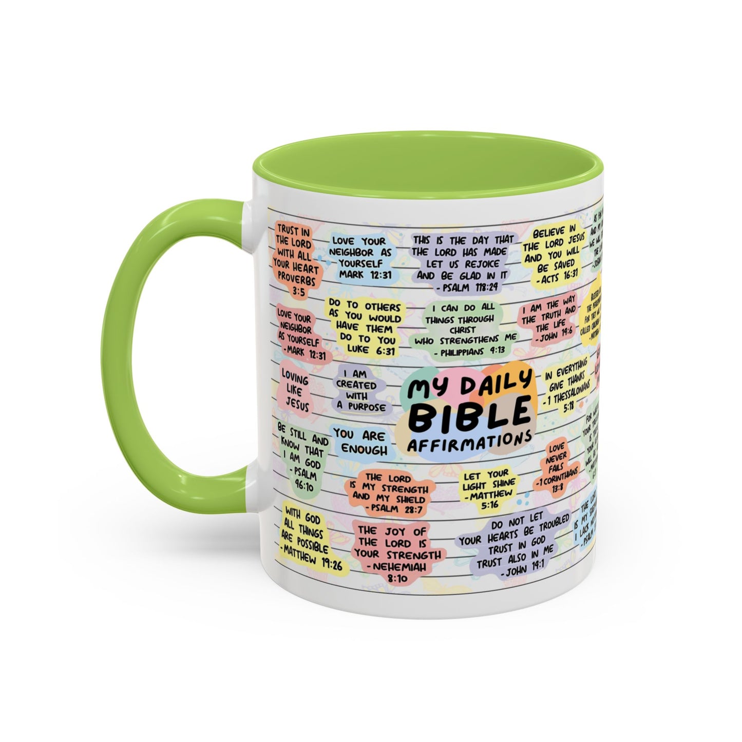 My Daily Bible Affirmations — Accent Coffee Mug (11 oz & 15 oz)