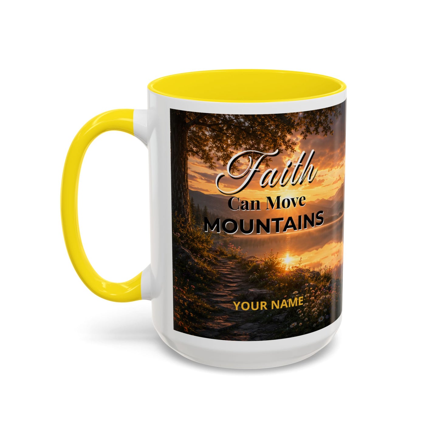 FAITH Scripture Coffee Mug — Free Personalization, Accent Mug (11/15 oz)