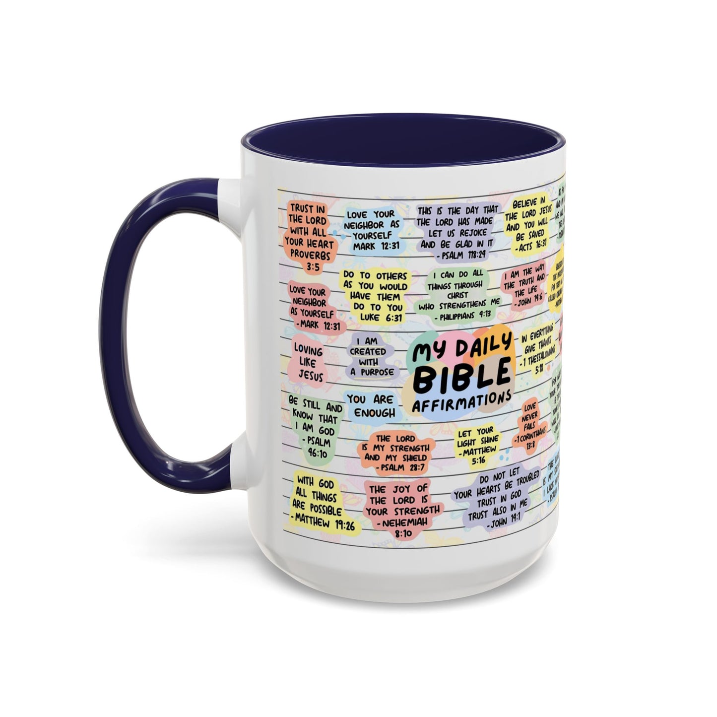 My Daily Bible Affirmations — Accent Coffee Mug (11 oz & 15 oz)