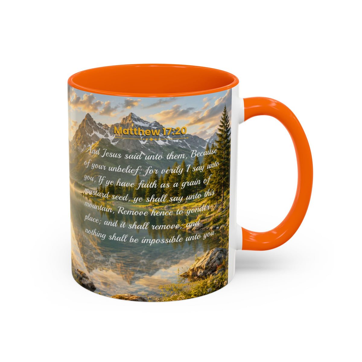 FAITH Scripture Coffee Mug — Free Personalization | Matthew 17:20 | 11 oz & 15 oz