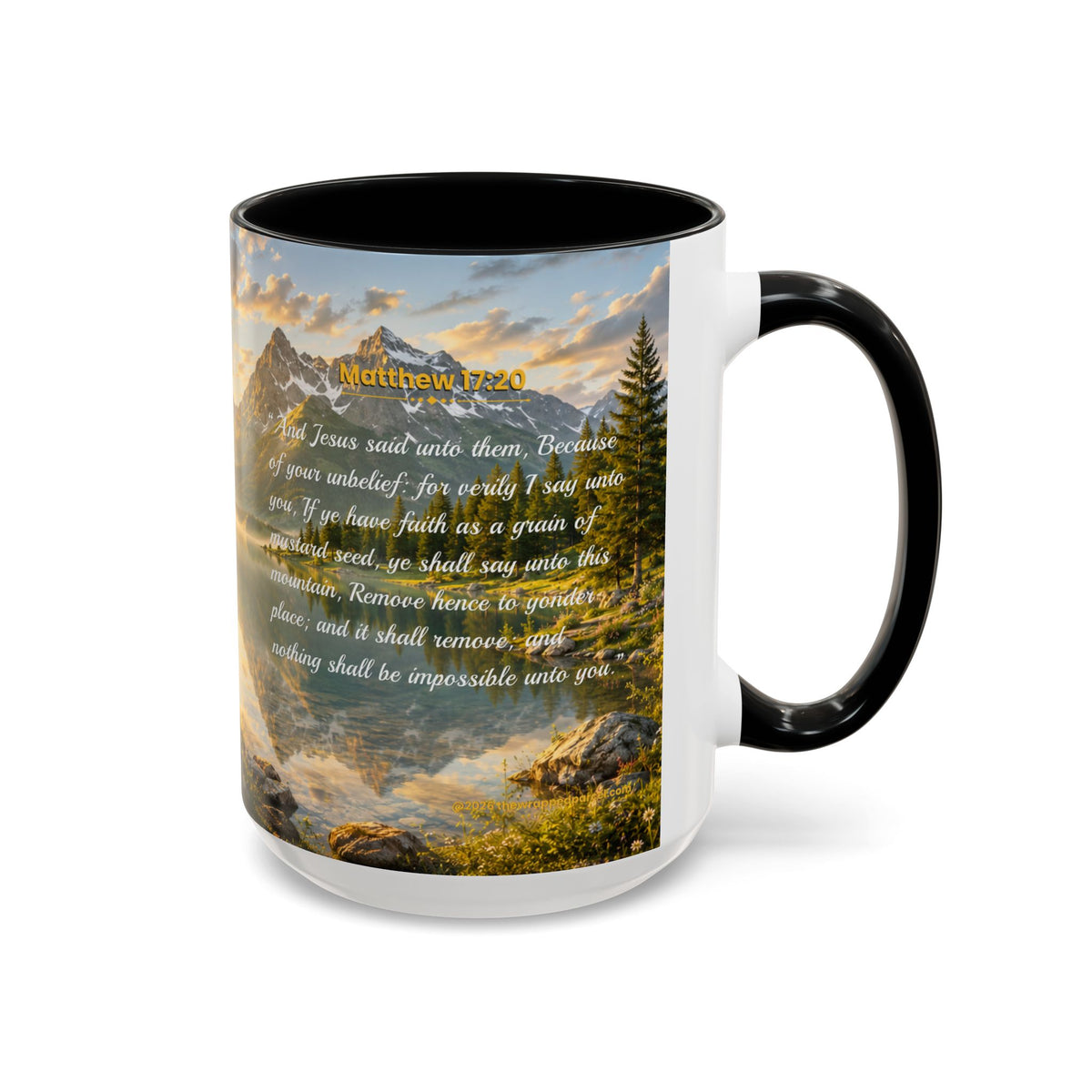 FAITH Scripture Coffee Mug — Free Personalization | Matthew 17:20 | 11 oz & 15 oz