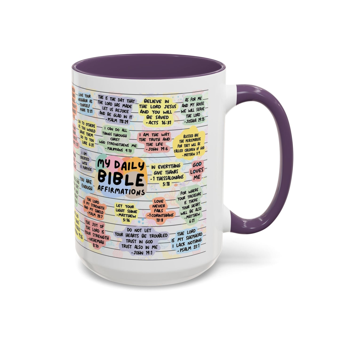 My Daily Bible Affirmations — Accent Coffee Mug (11 oz & 15 oz)