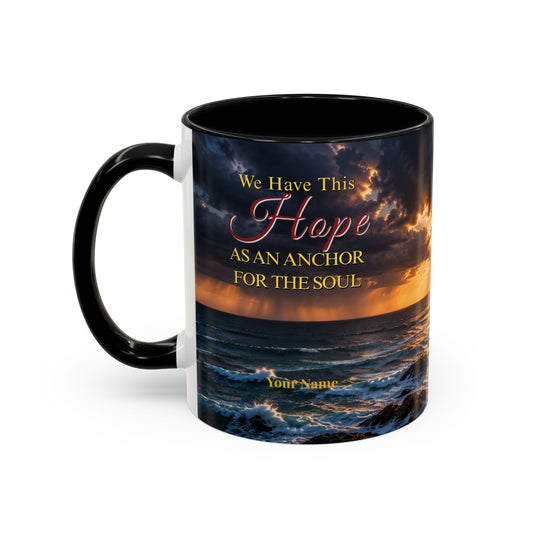 HOPE Scripture Coffee Mug — Free Personalization | Hebrews 6:19 | 11 oz & 15 oz