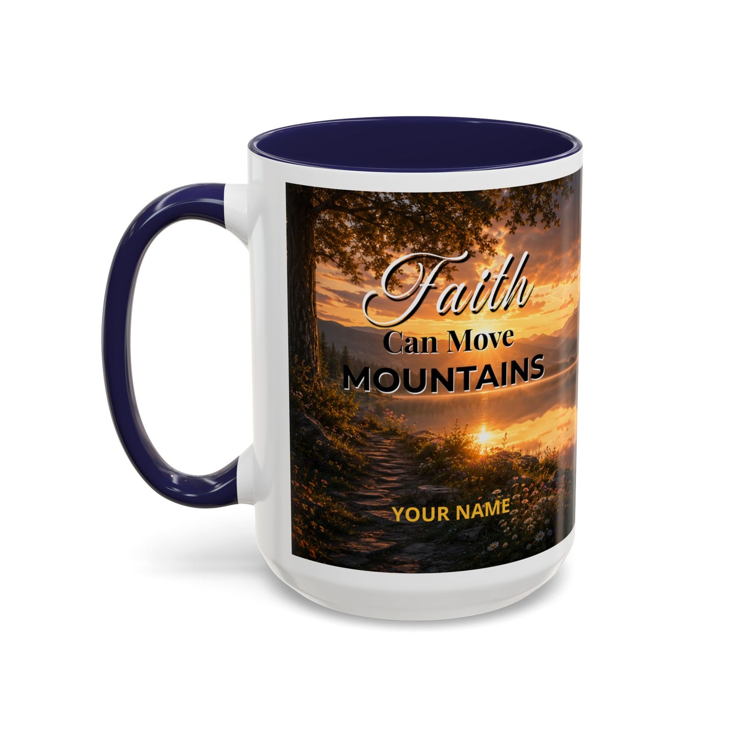 FAITH Scripture Coffee Mug — Free Personalization, Accent Mug (11/15 oz)