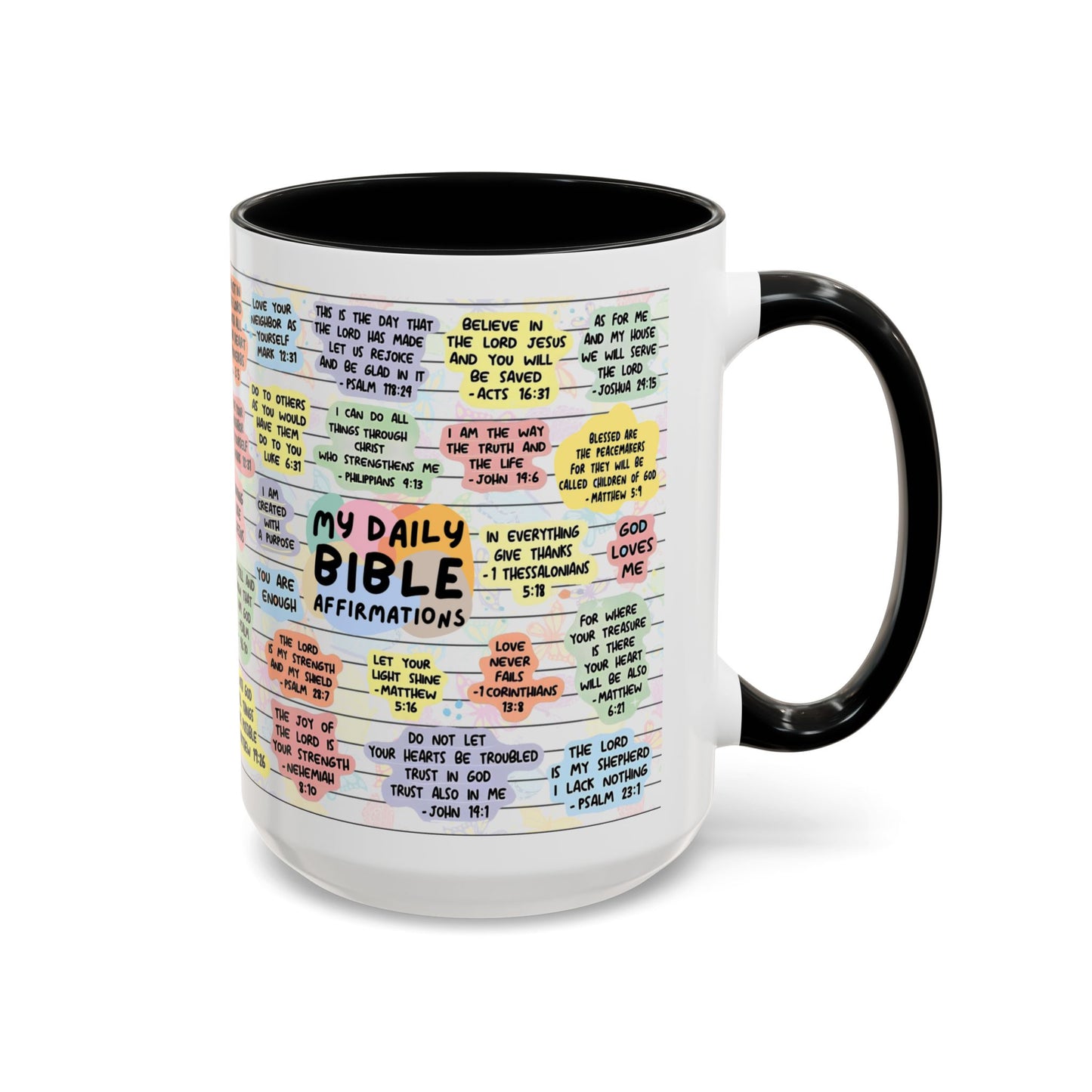 My Daily Bible Affirmations — Accent Coffee Mug (11 oz & 15 oz)