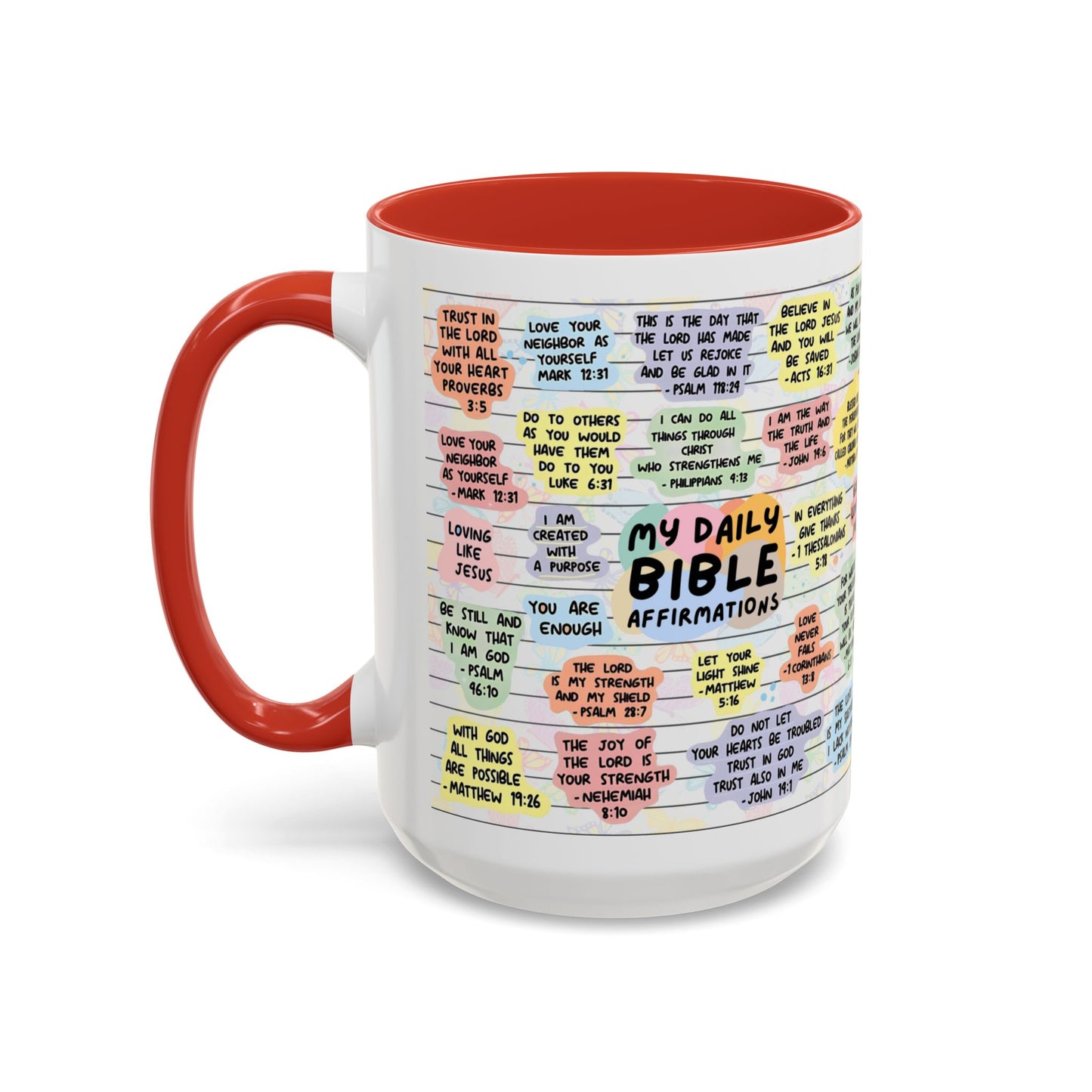 My Daily Bible Affirmations — Accent Coffee Mug (11 oz & 15 oz)