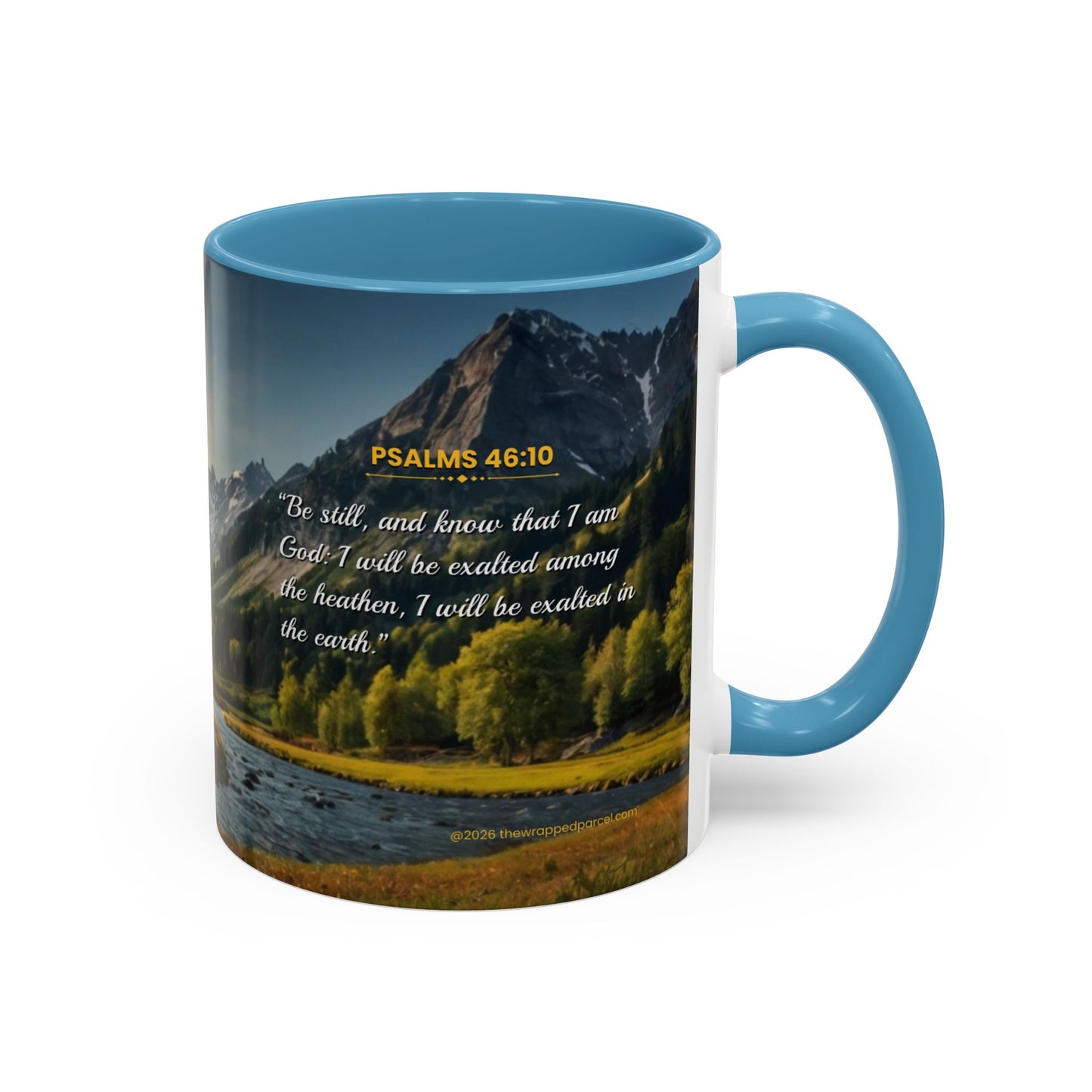PEACE BE STILL Scripture Coffee Mug — Free Personalization, Accent Mug (11/15 oz)