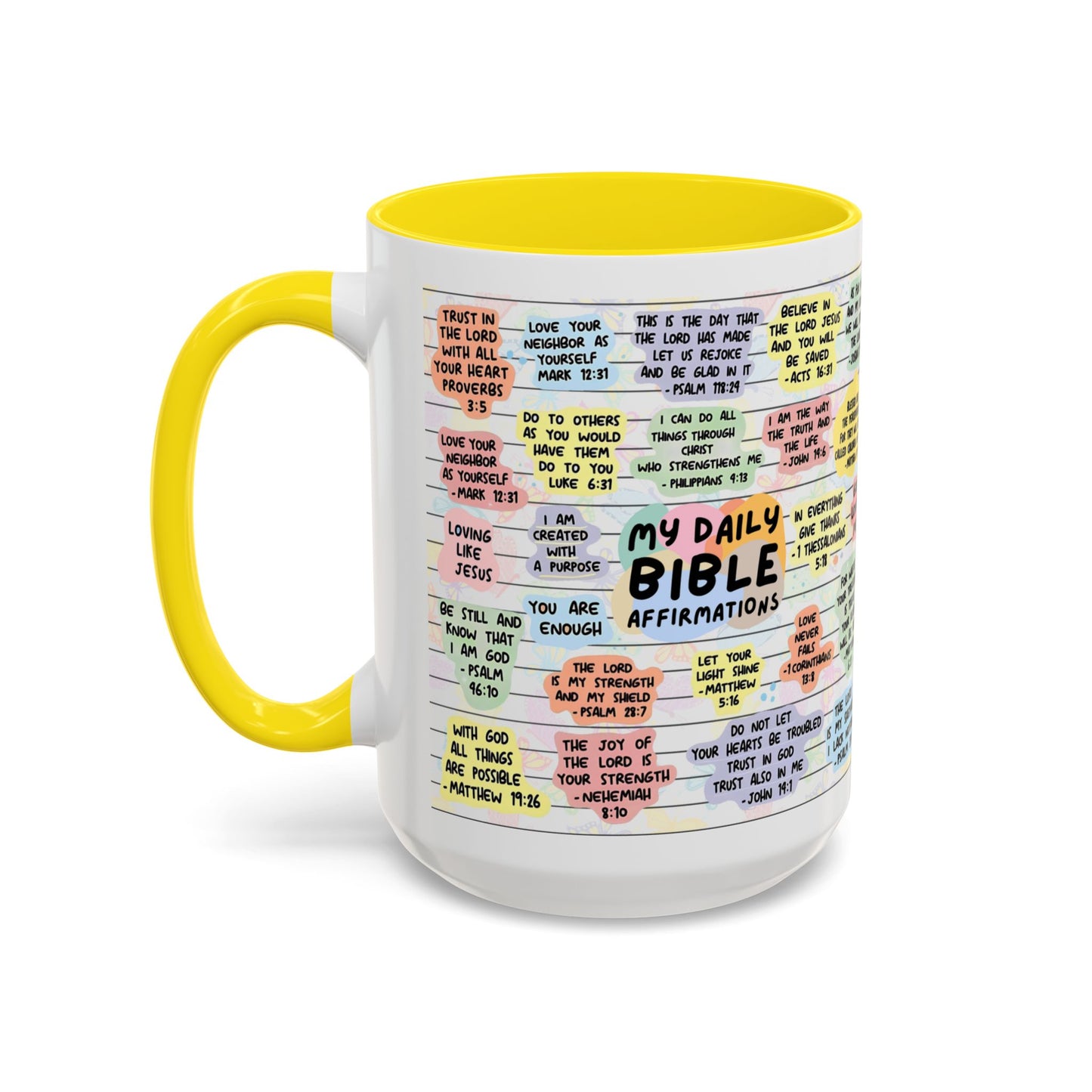 My Daily Bible Affirmations — Accent Coffee Mug (11 oz & 15 oz)