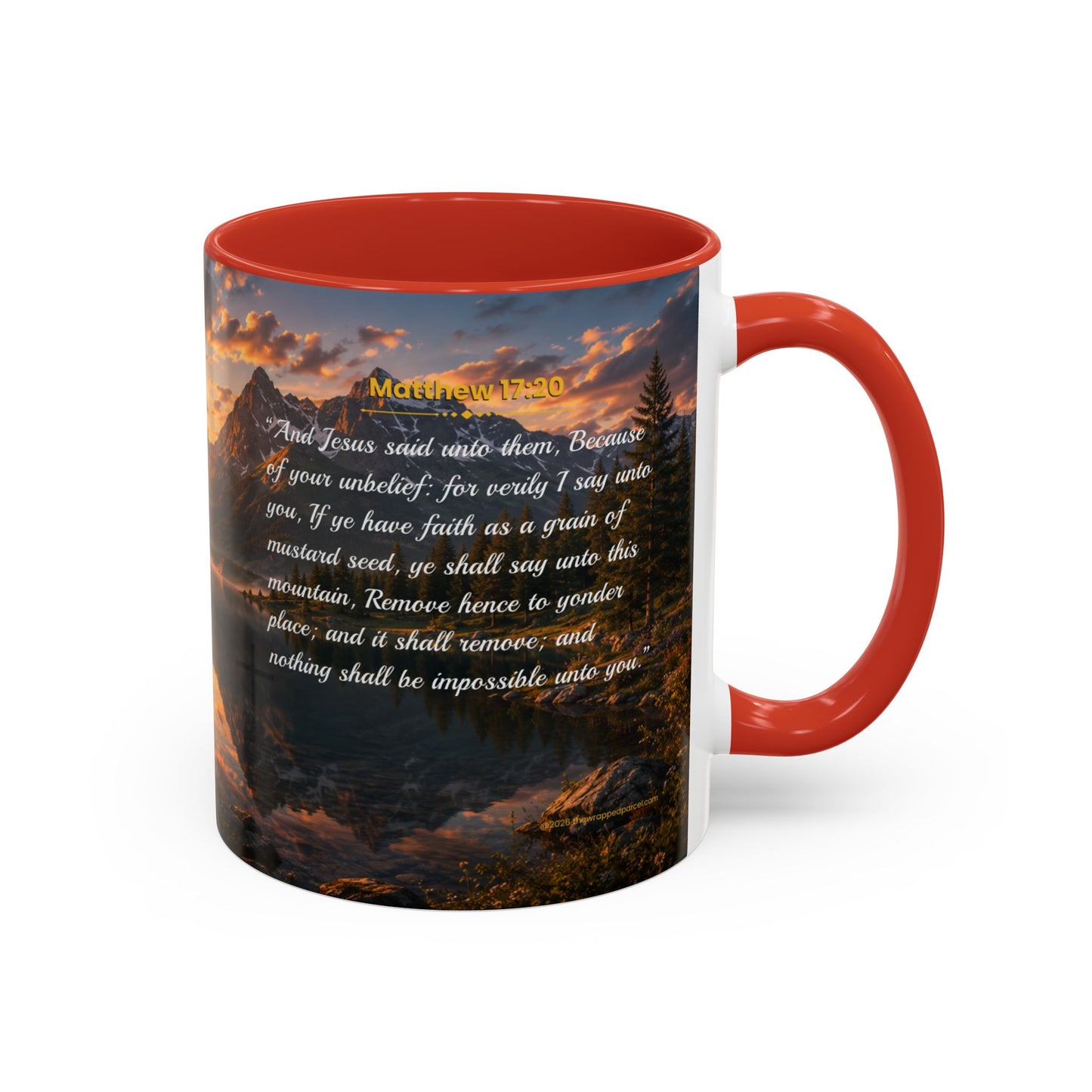 FAITH Scripture Coffee Mug — Free Personalization, Accent Mug (11/15 oz)