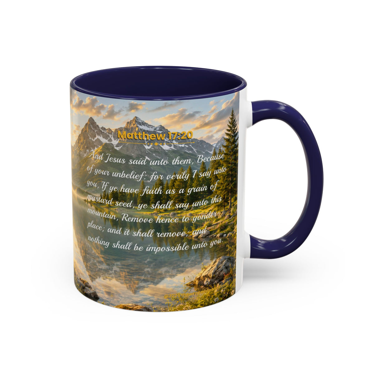FAITH Scripture Coffee Mug — Free Personalization | Matthew 17:20 | 11 oz & 15 oz