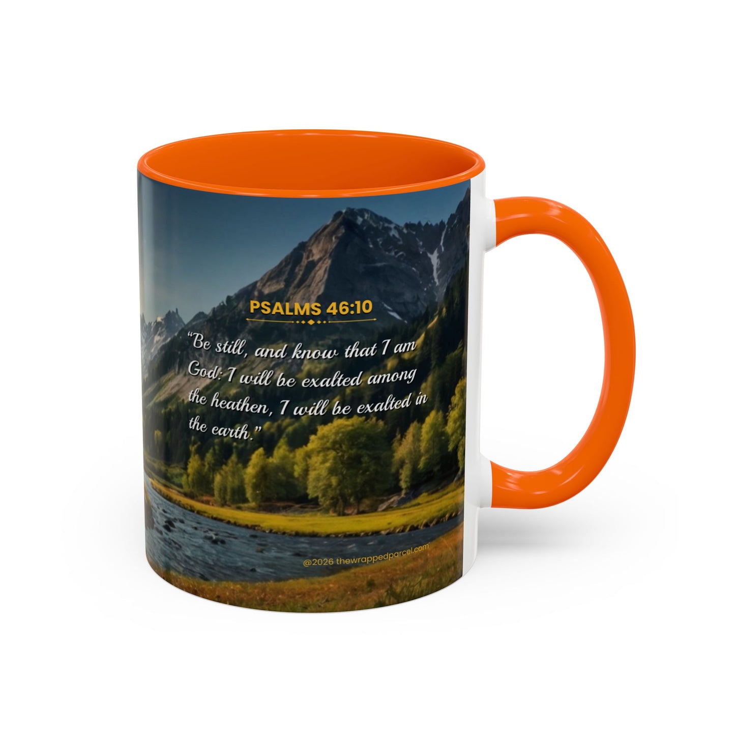 PEACE BE STILL Scripture Coffee Mug — Free Personalization, Accent Mug (11/15 oz)