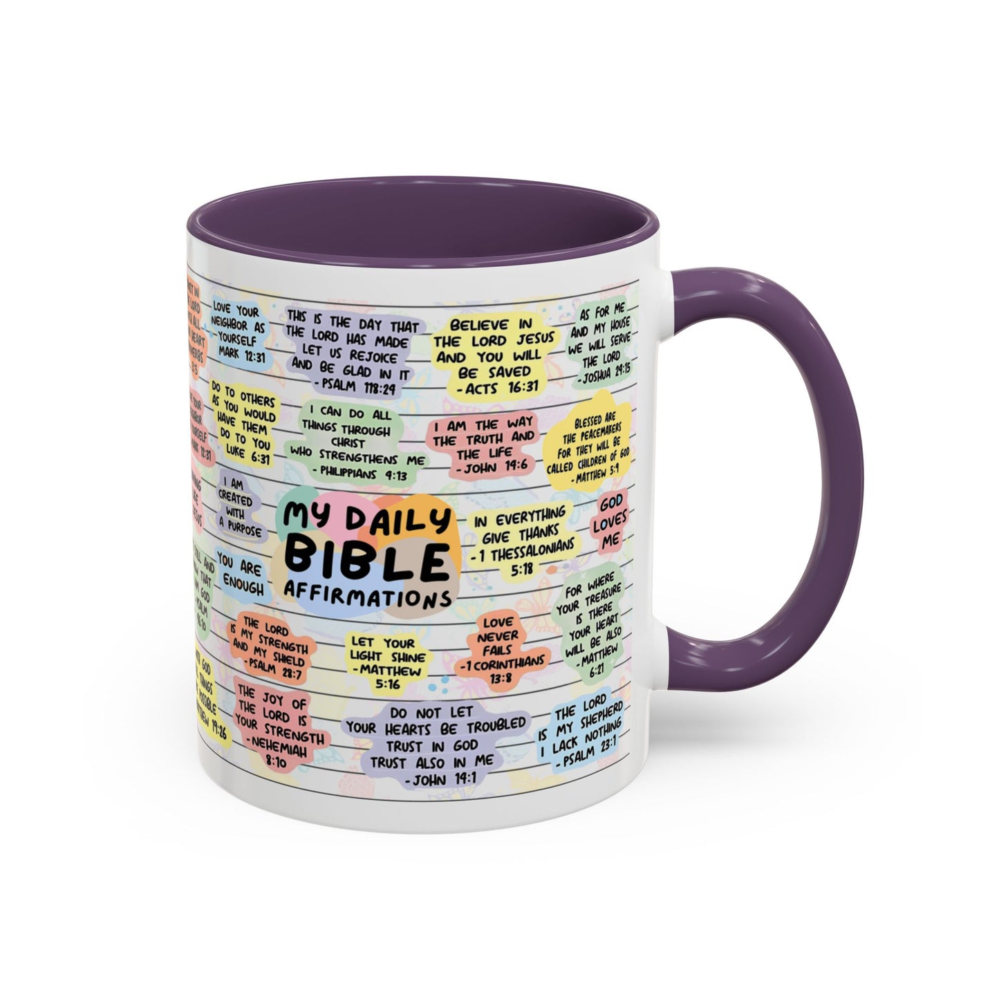 My Daily Bible Affirmations — Accent Coffee Mug (11 oz & 15 oz)