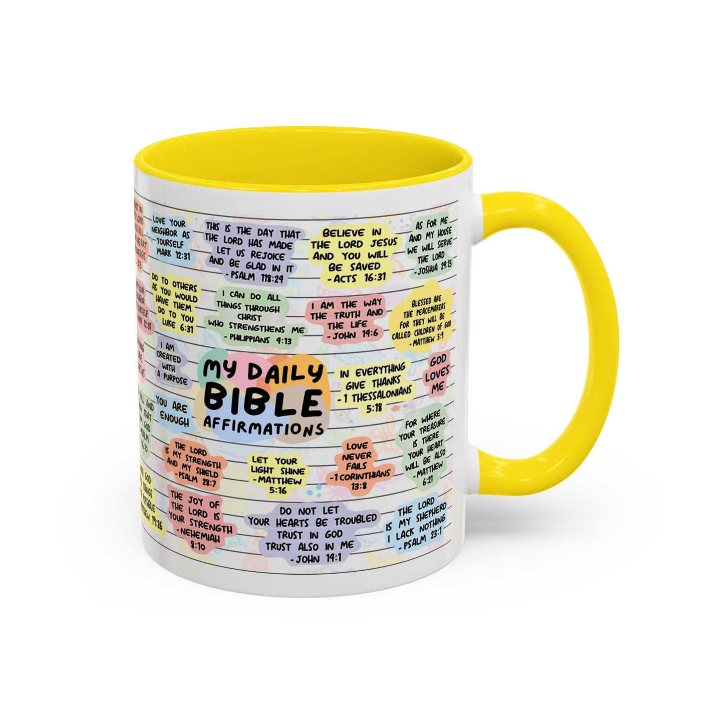 My Daily Bible Affirmations — Accent Coffee Mug (11 oz & 15 oz)