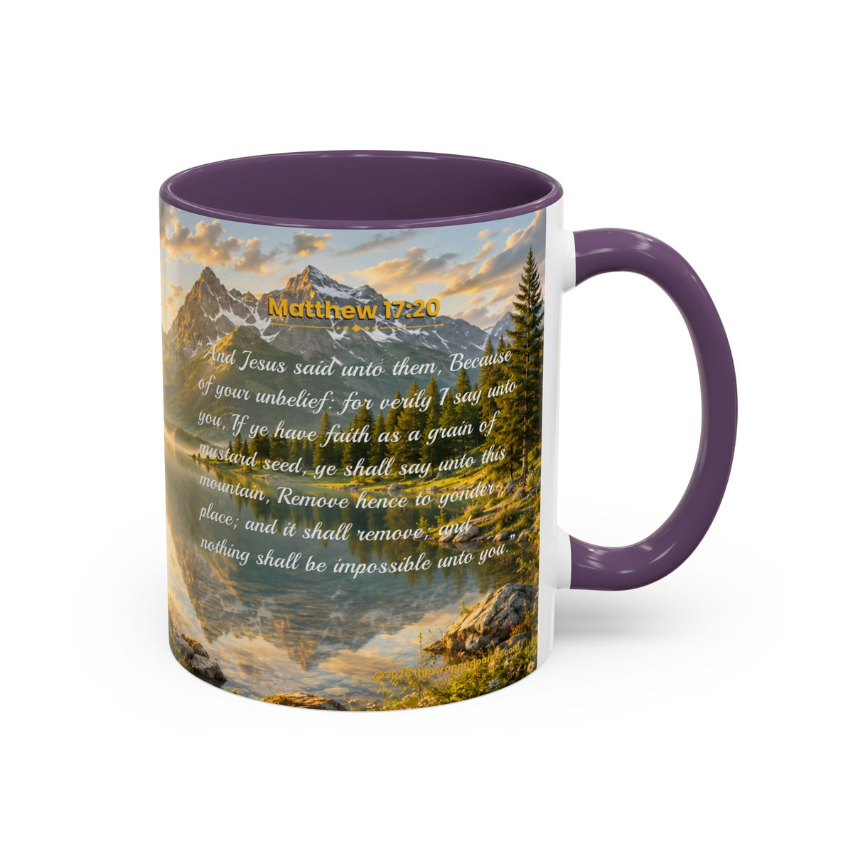 FAITH Scripture Coffee Mug — Free Personalization | Matthew 17:20 | 11 oz & 15 oz