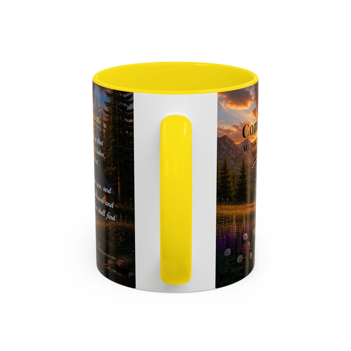 REST Scripture Coffee Mug — Free Personalization, Accent Mug (11/15 oz)