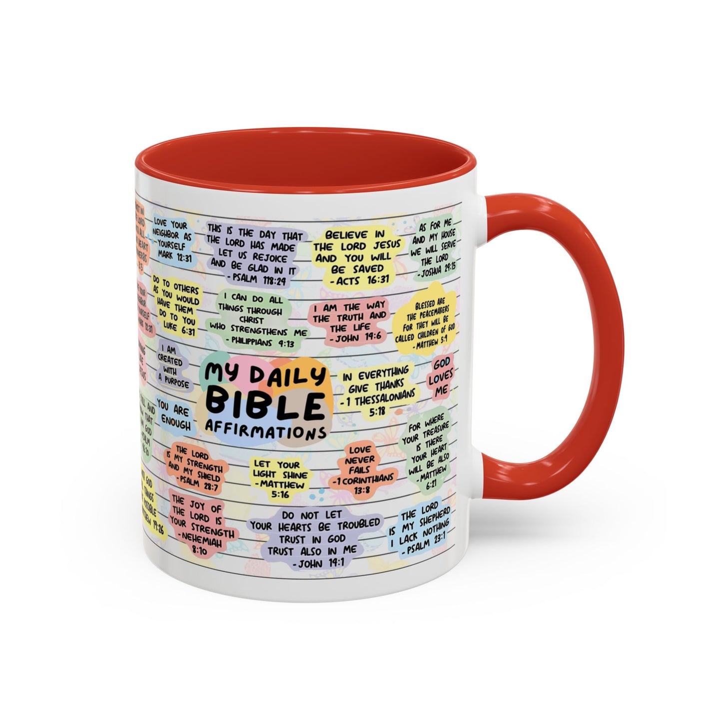 My Daily Bible Affirmations — Accent Coffee Mug (11 oz & 15 oz)