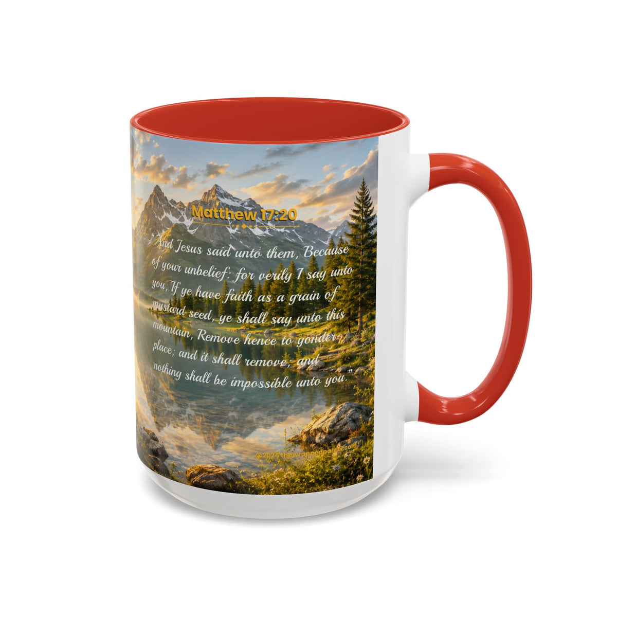 FAITH Scripture Coffee Mug — Free Personalization | Matthew 17:20 | 11 oz & 15 oz