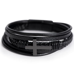 Cross Bracelet | Plain Black Backing