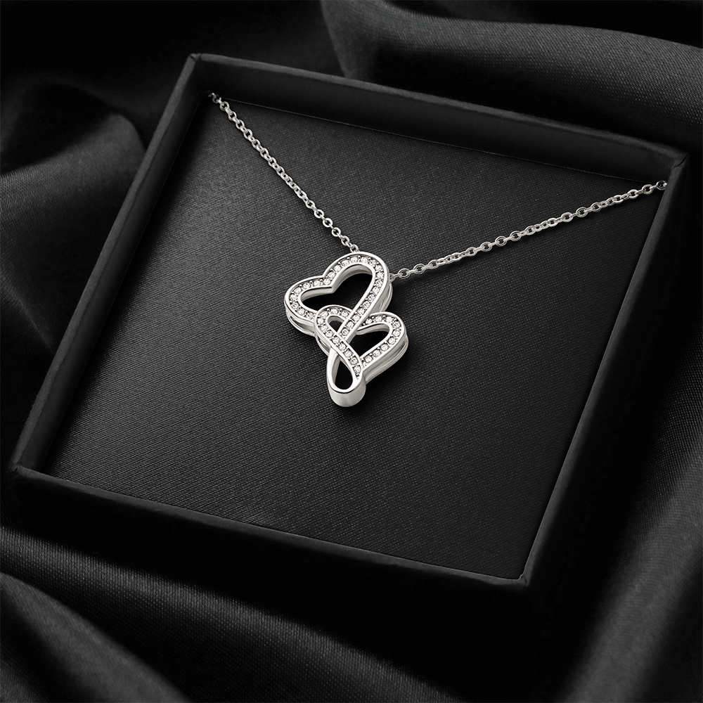 Heart-to-Heart Pendant Necklace  |  Plain Black Backing