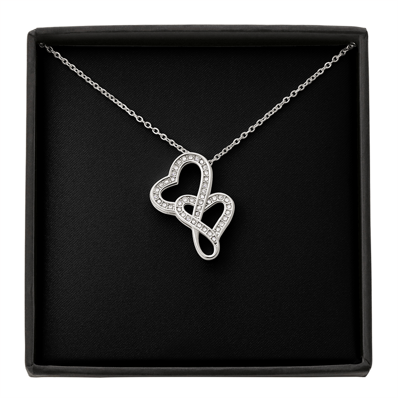 Heart-to-Heart Pendant Necklace | Plain Black Backing