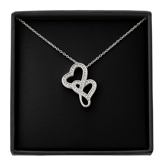 Heart-to-Heart Pendant Necklace  |  Plain Black Backing