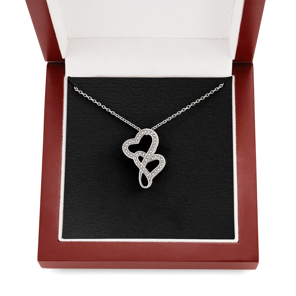 Heart-to-Heart Pendant Necklace | Plain Black Backing