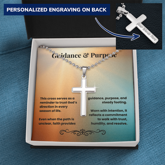 Cross Necklace Personalized with Ball Chain | Guidance & Purpose