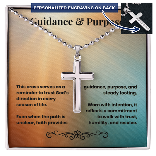 Cross Necklace Personalized with Ball Chain | Guidance & Purpose