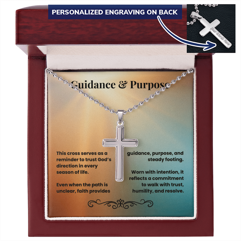 Cross Necklace Personalized with Ball Chain | Guidance & Purpose