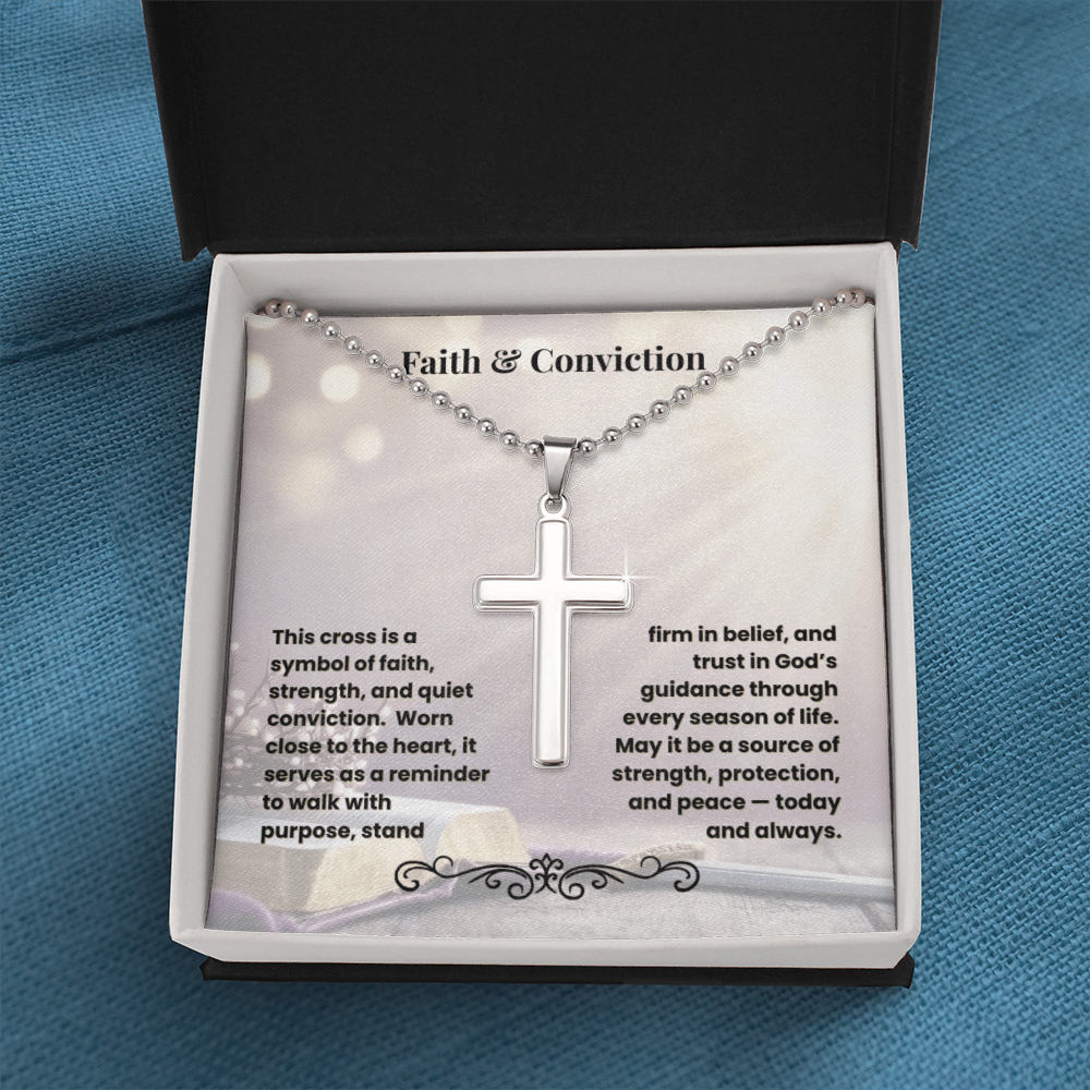 Cross Necklace Artisan with Ball Chain | Faith & Conviction