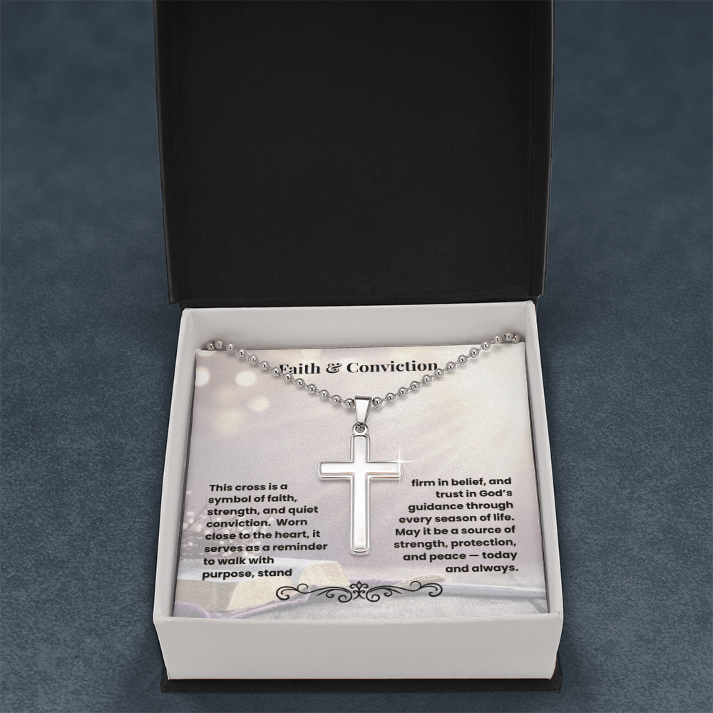 Cross Necklace Artisan with Ball Chain | Faith & Conviction