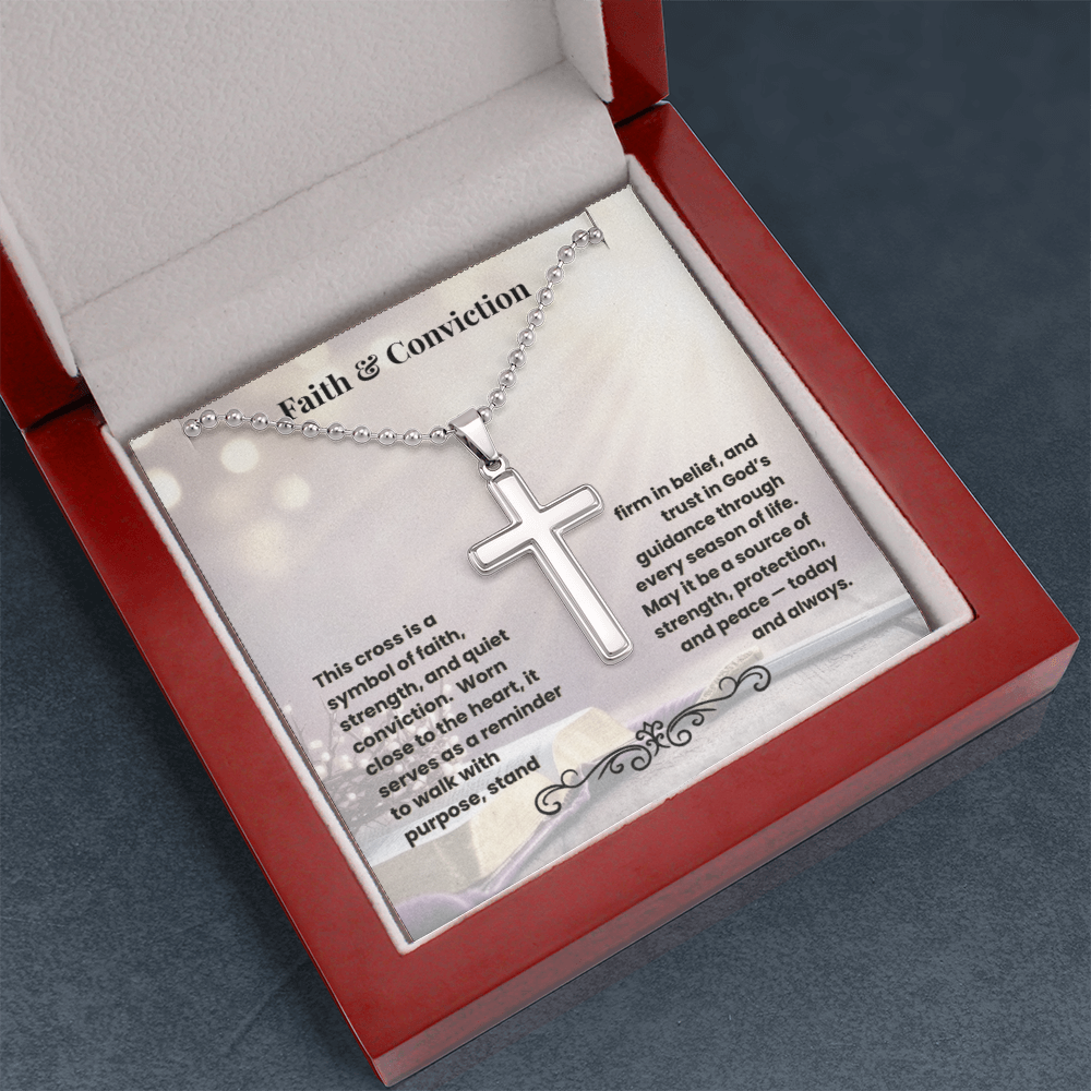 Cross Necklace Artisan with Ball Chain | Faith & Conviction