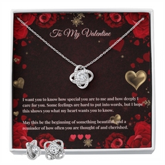 Love Knot Necklace and Earring SET  |  To My Valentine Card #1