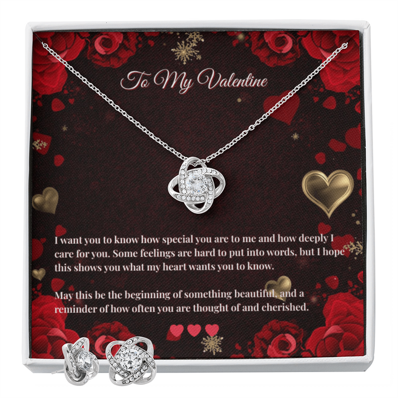 Love Knot Necklace and Earring SET  |  To My Valentine Card #1