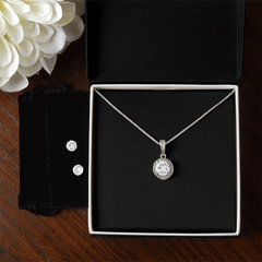 Eternal Hope Necklace and Earring SET - Plain Black Backing