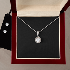 Eternal Hope Necklace and Earring SET |  Plain Black Backing