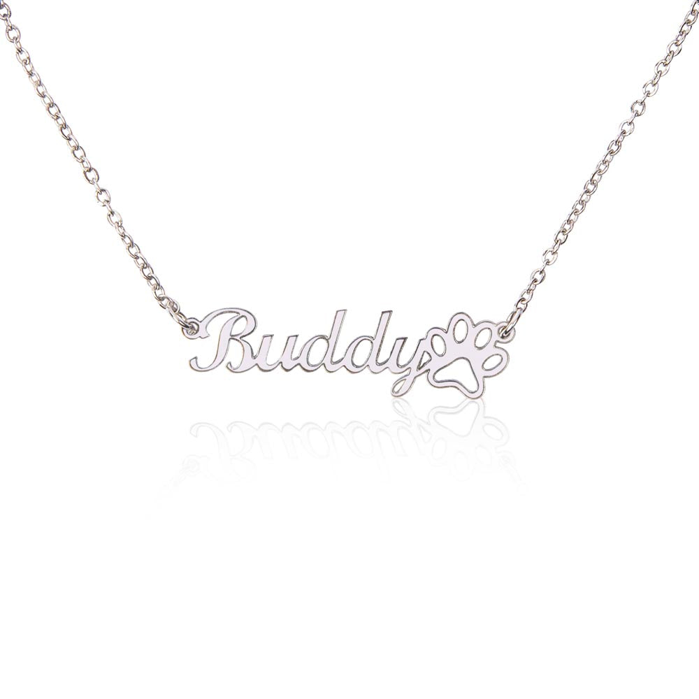 Paw Print Name Necklace | Classic