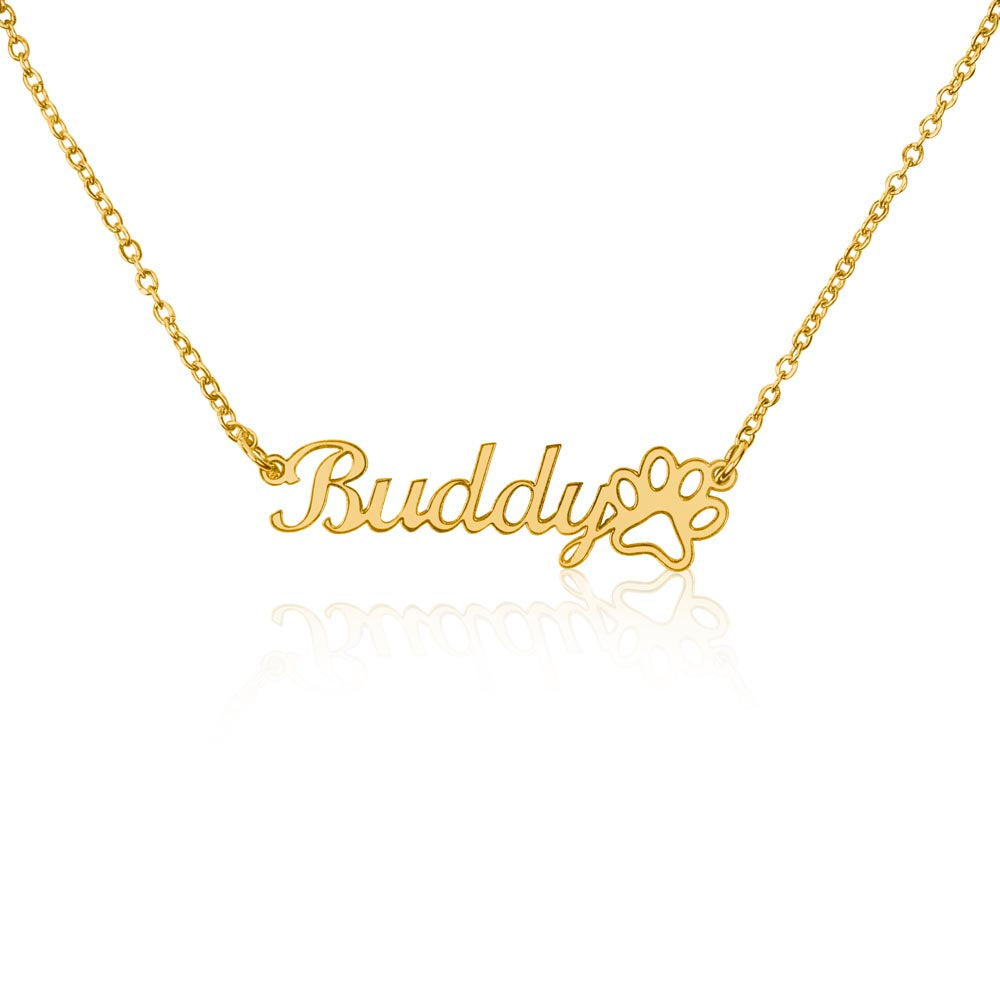 Paw Print Name Necklace | Classic