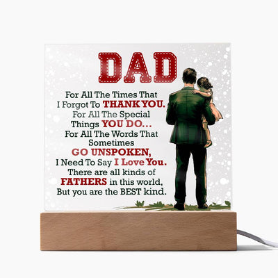 Acrylic Square Plaque - Thank You Dad