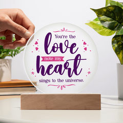 Acrylic Circle Plaque - My heart sings