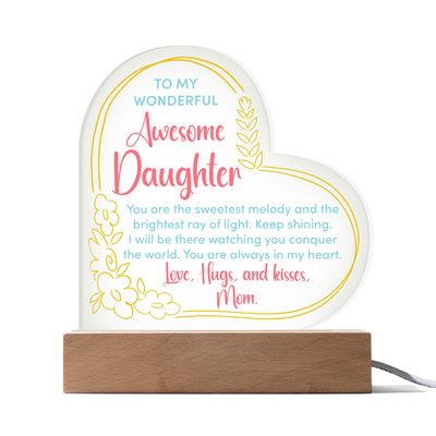 Acrylic Heart Plaque - Awesome Daughter