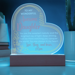 Acrylic Heart Plaque - Awesome Daughter