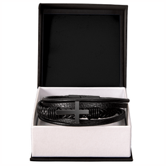 Men's Leather Cross Bracelet