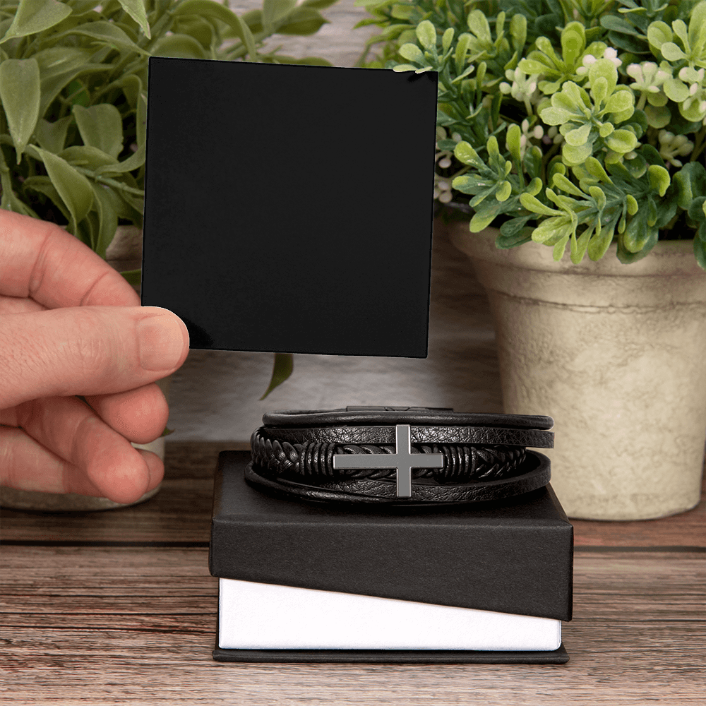 Cross Bracelet - Plain Black Backing