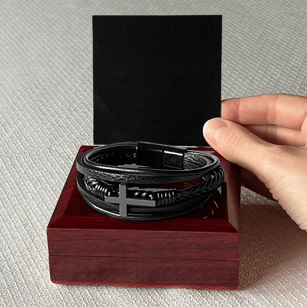 Cross Bracelet | Plain Black Backing