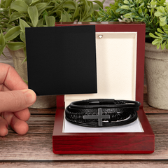 Cross Bracelet | Plain Black Backing