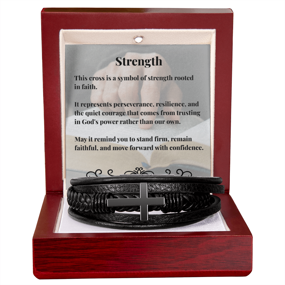 Cross Bracelet - Strength Backing