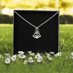 Anchor Necklace | Plain Black Backing