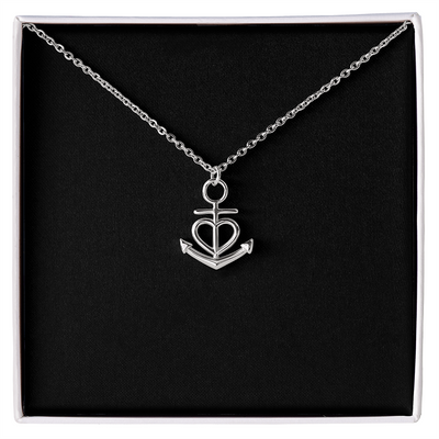 Anchor Necklace | Plain Black Backing